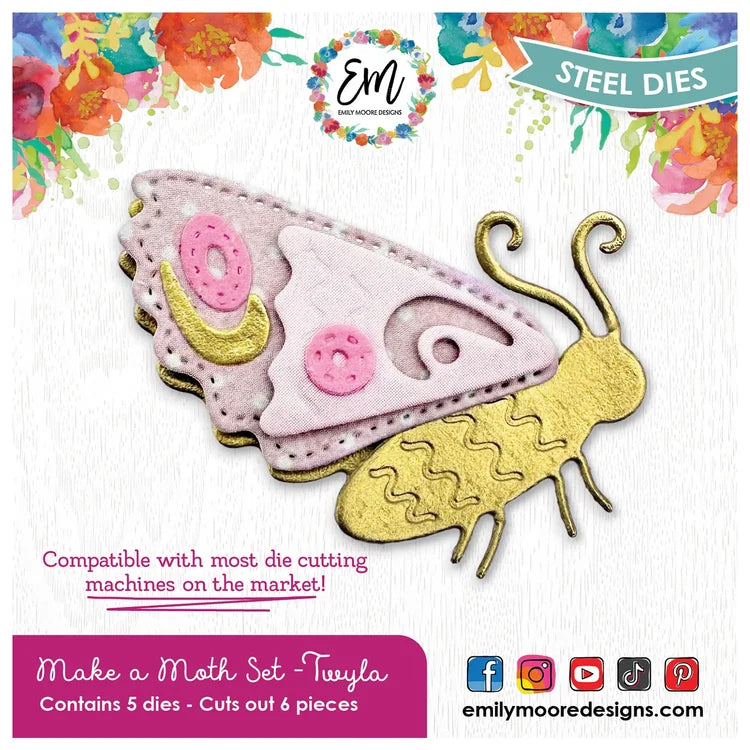 Emily Moore Designs - Make A Moth Collection - Dies - Twyla
