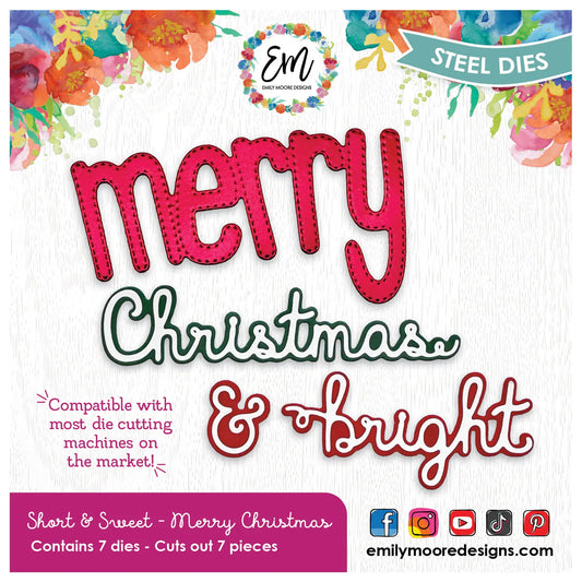Emily Moore Designs - Dies - Merry Christmas Word - Short and Sweet