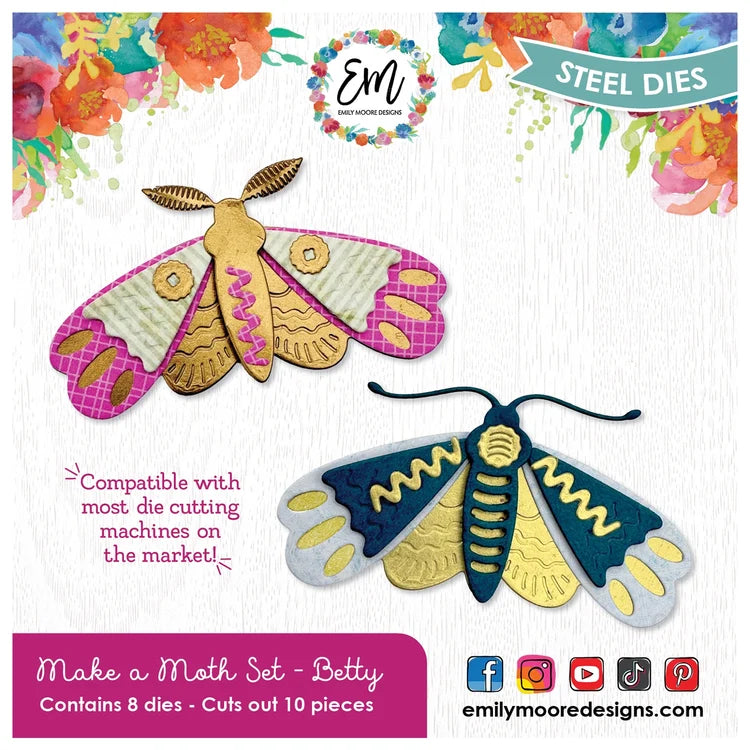Emily Moore Designs - Make A Moth Collection - Dies - Betty