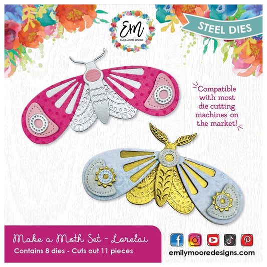 Emily Moore Designs - Make A Moth Collection - Dies - Lorelai