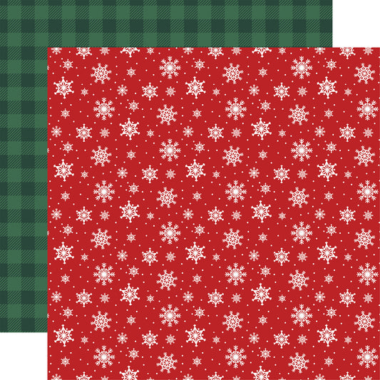 Echo Park -North Pole Christmas Collection - 12 x 12 Double Sided Paper - Arctic Snowflakes