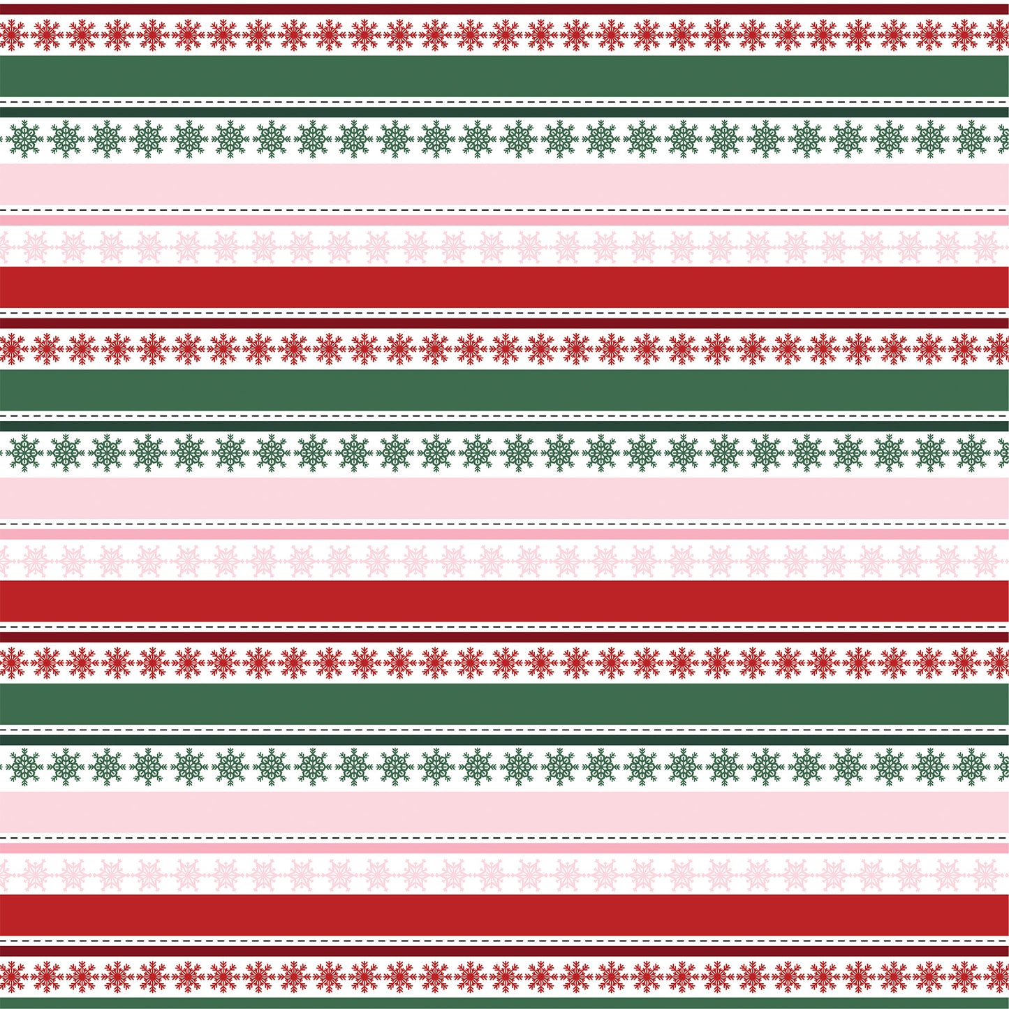 Echo Park -North Pole Christmas Collection - 12 x 12 Double Sided Paper - Snowflake Stripes