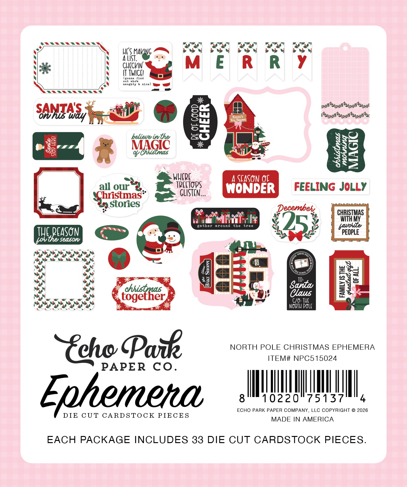 Echo Park - North Polel Christmas Collection - Ephemera