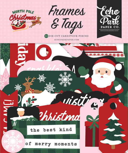 Echo Park - North Pole Christmas Collection - Ephemera - Frames And Tags