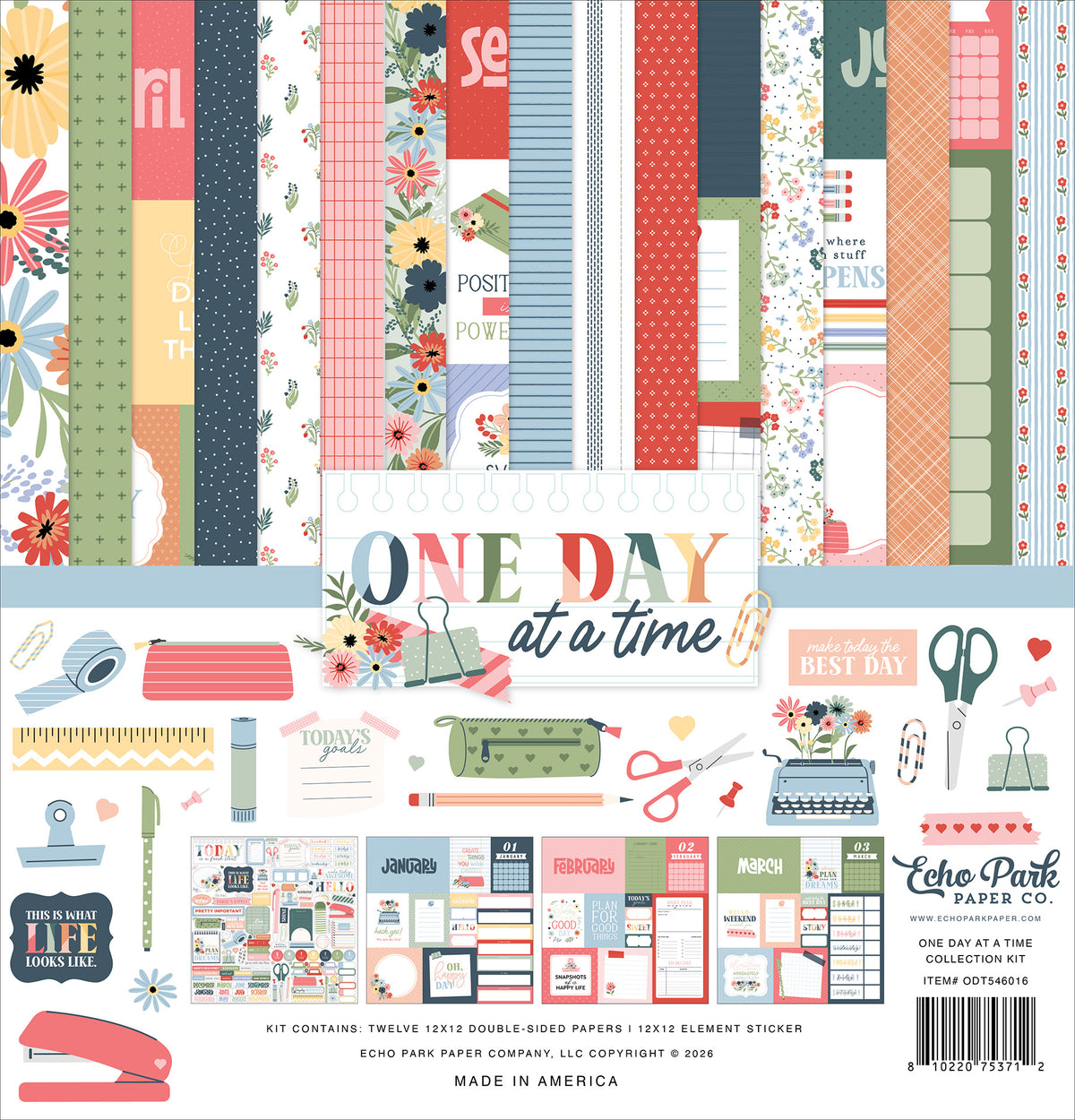 Echo Park - One Day At A Time Collection - 12 x 12 Collection Kit
