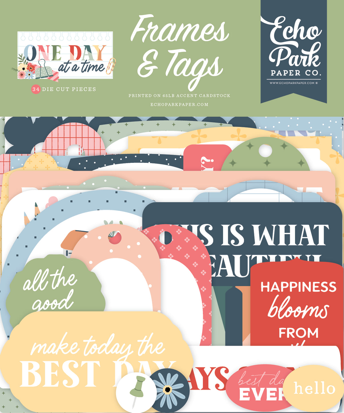 Echo Park - One Day At A Time Collection - Ephemera - Frames And Tags