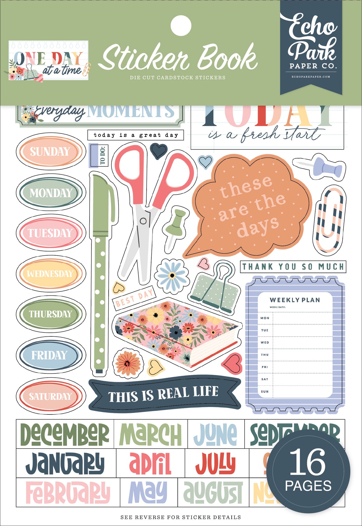 Echo Park - One Day At A Time Collection - Sticker Book