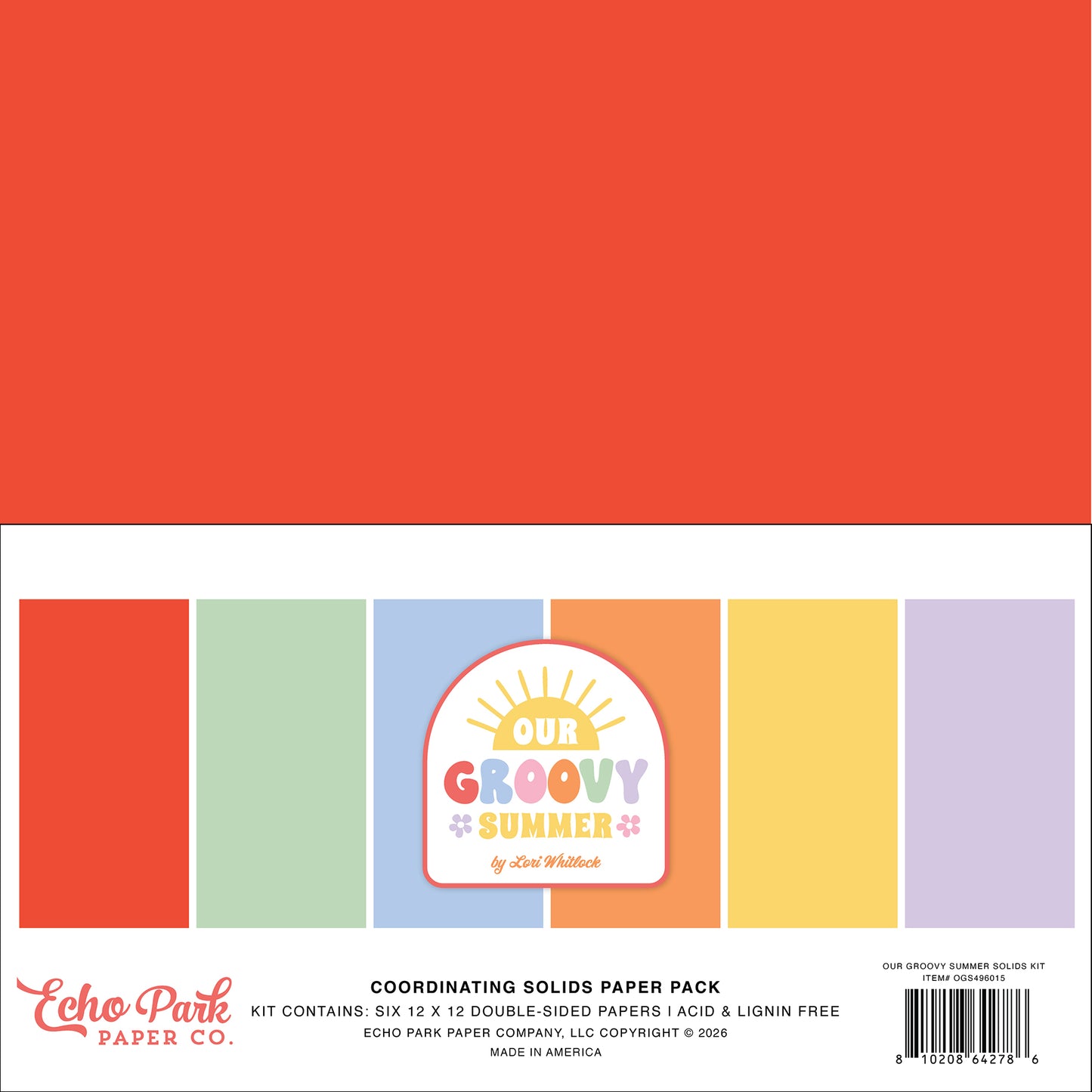 Echo Park - Our Groovy Summer Collection - 12 x 12 Paper Pack - Solids