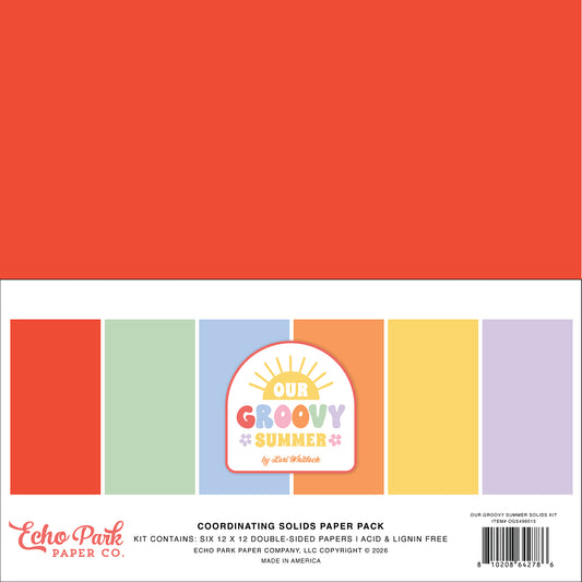 Echo Park - Our Groovy Summer Collection - 12 x 12 Paper Pack - Solids