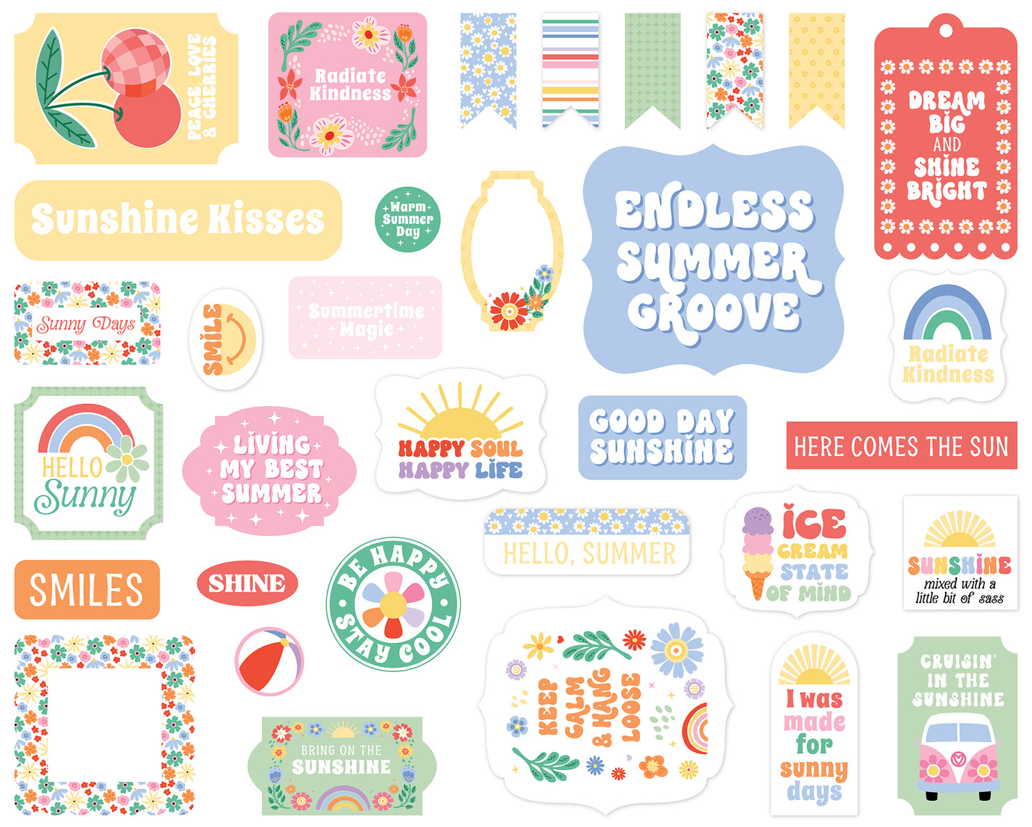 Echo Park - Our Groovy Summer Collection - Ephemera