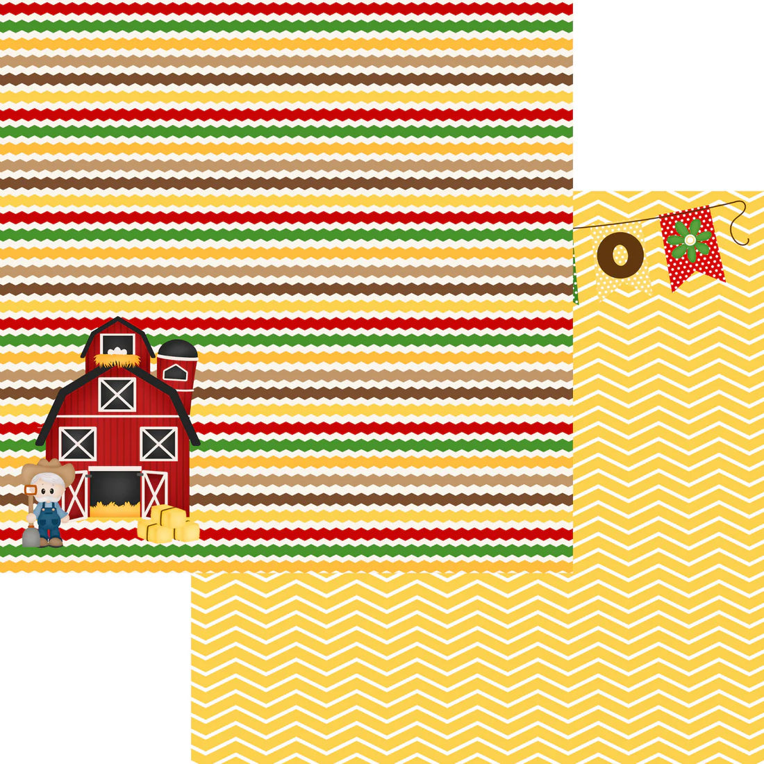 SSC - On The Farm - 12 x 12 Scrapbook Paper & Embellishment Kit