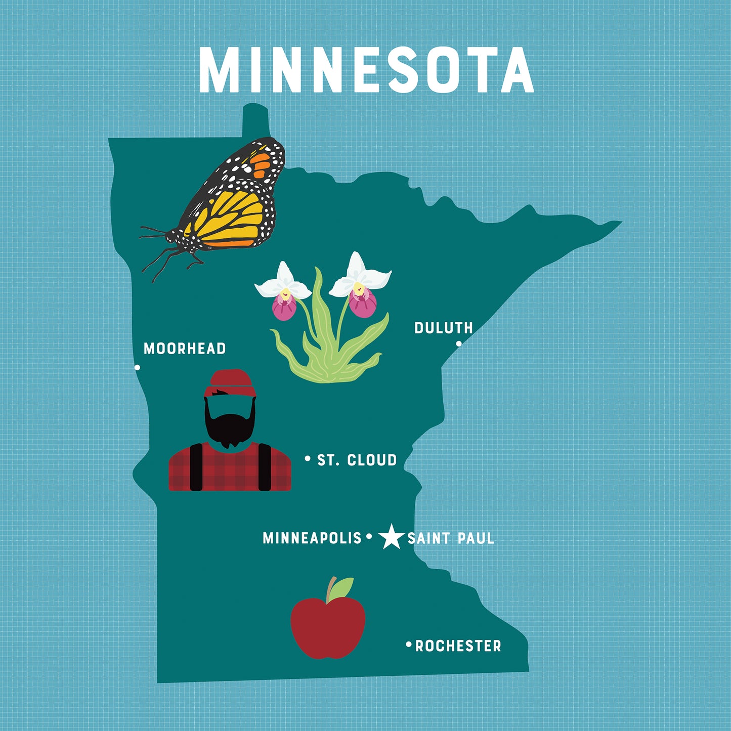 Echo Park - Our United States Collection - 12 x 12 Double Sided Paper - Minnesota