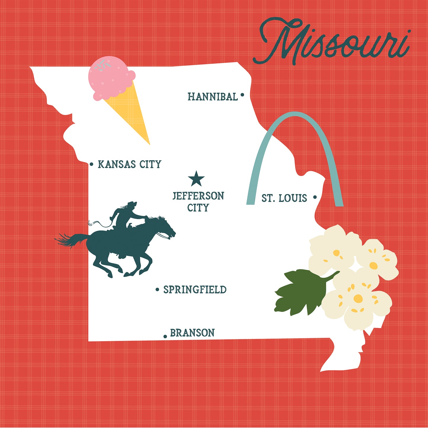 Echo Park - Our United States Collection - 12 x 12 Double Sided Paper - Missouri