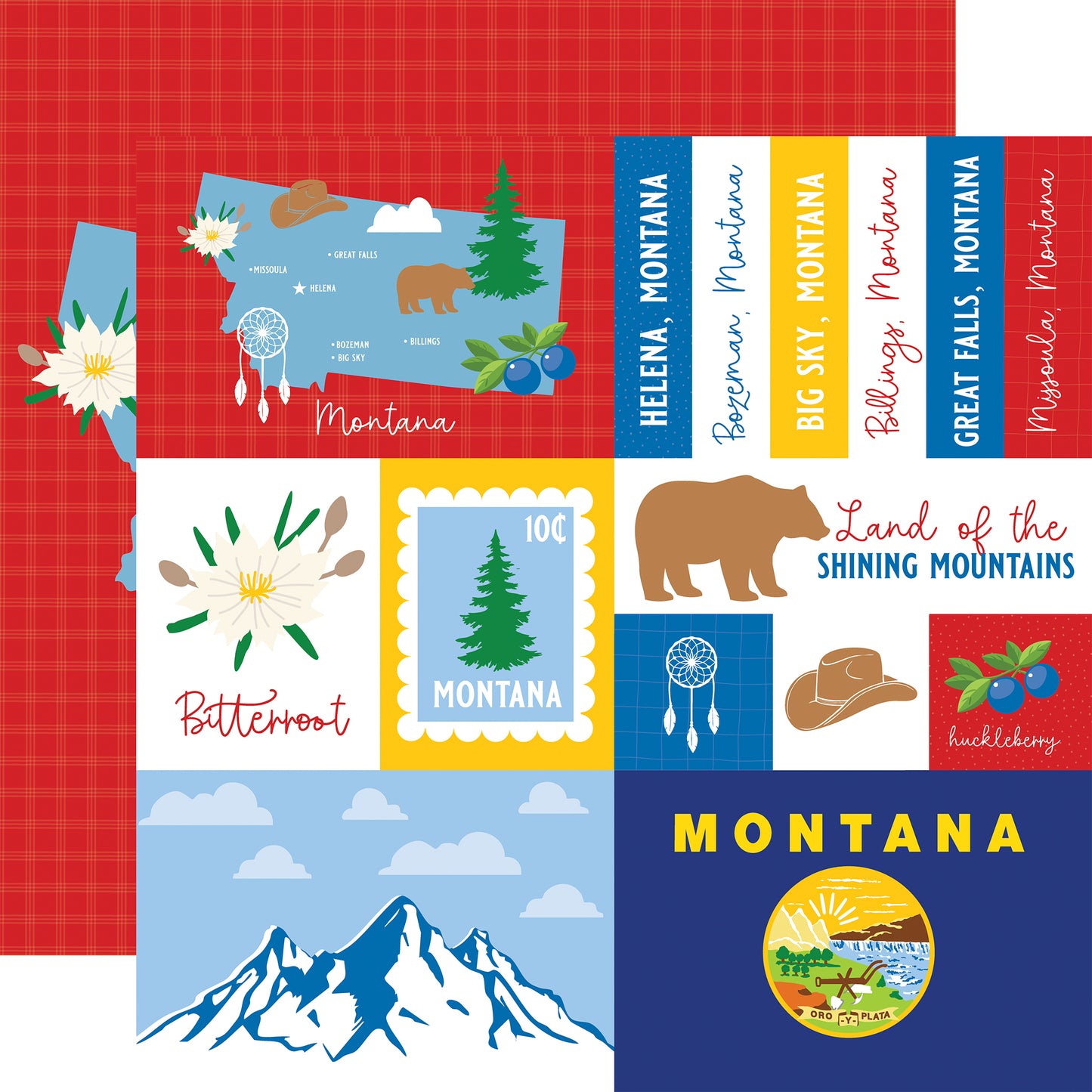 Echo Park - Our United States Collection - 12 x 12 Double Sided Paper - Montana