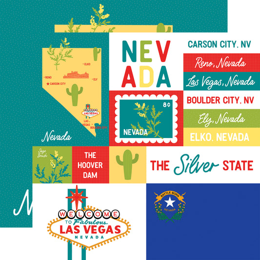 Echo Park - Our United States Collection - 12 x 12 Double Sided Paper - Nevada