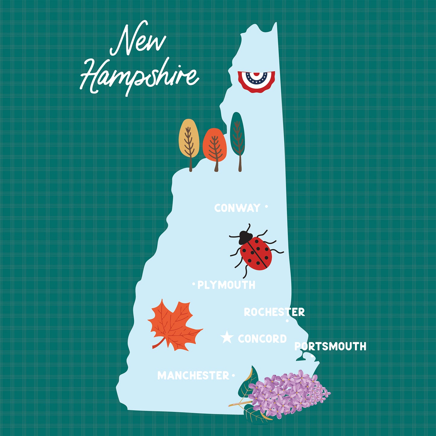 Echo Park - Our United States Collection - 12 x 12 Double Sided Paper - New Hampshire