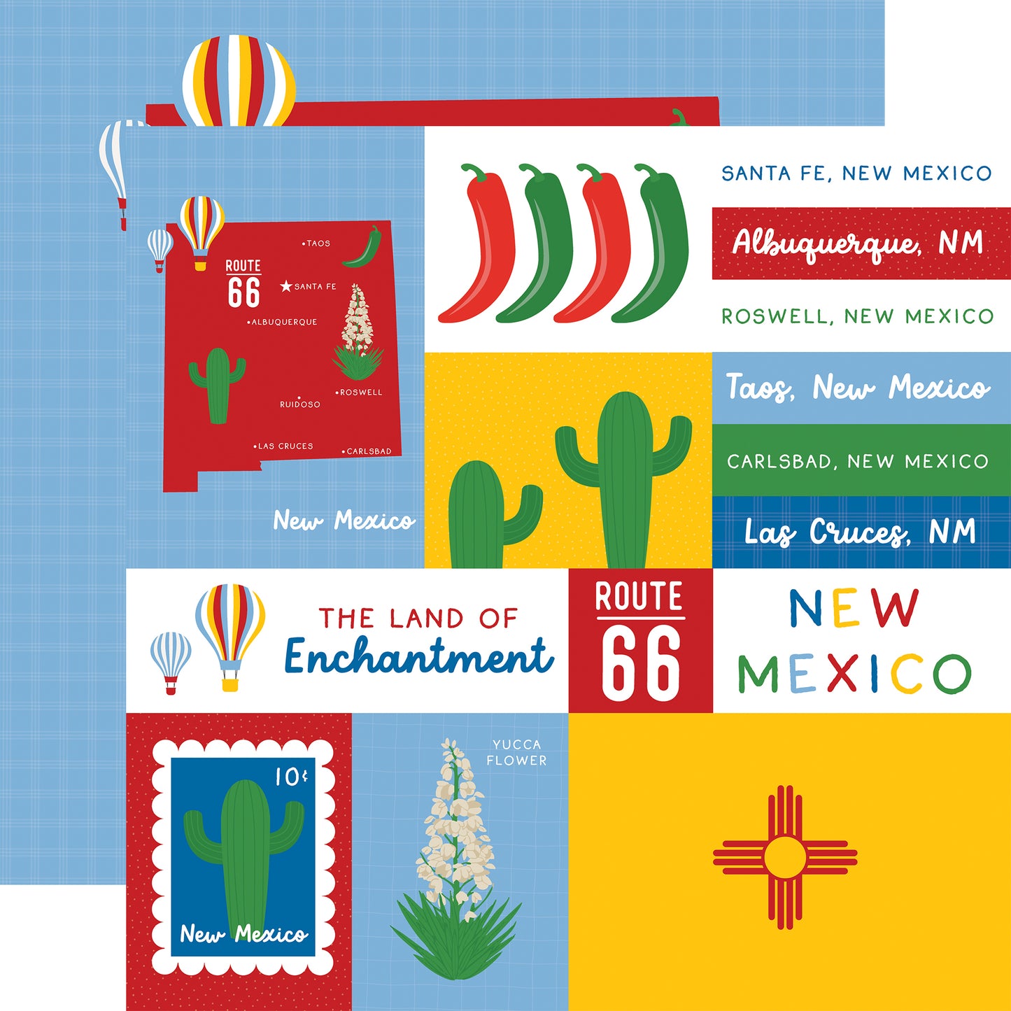 Echo Park - Our United States Collection - 12 x 12 Double Sided Paper - New Mexico