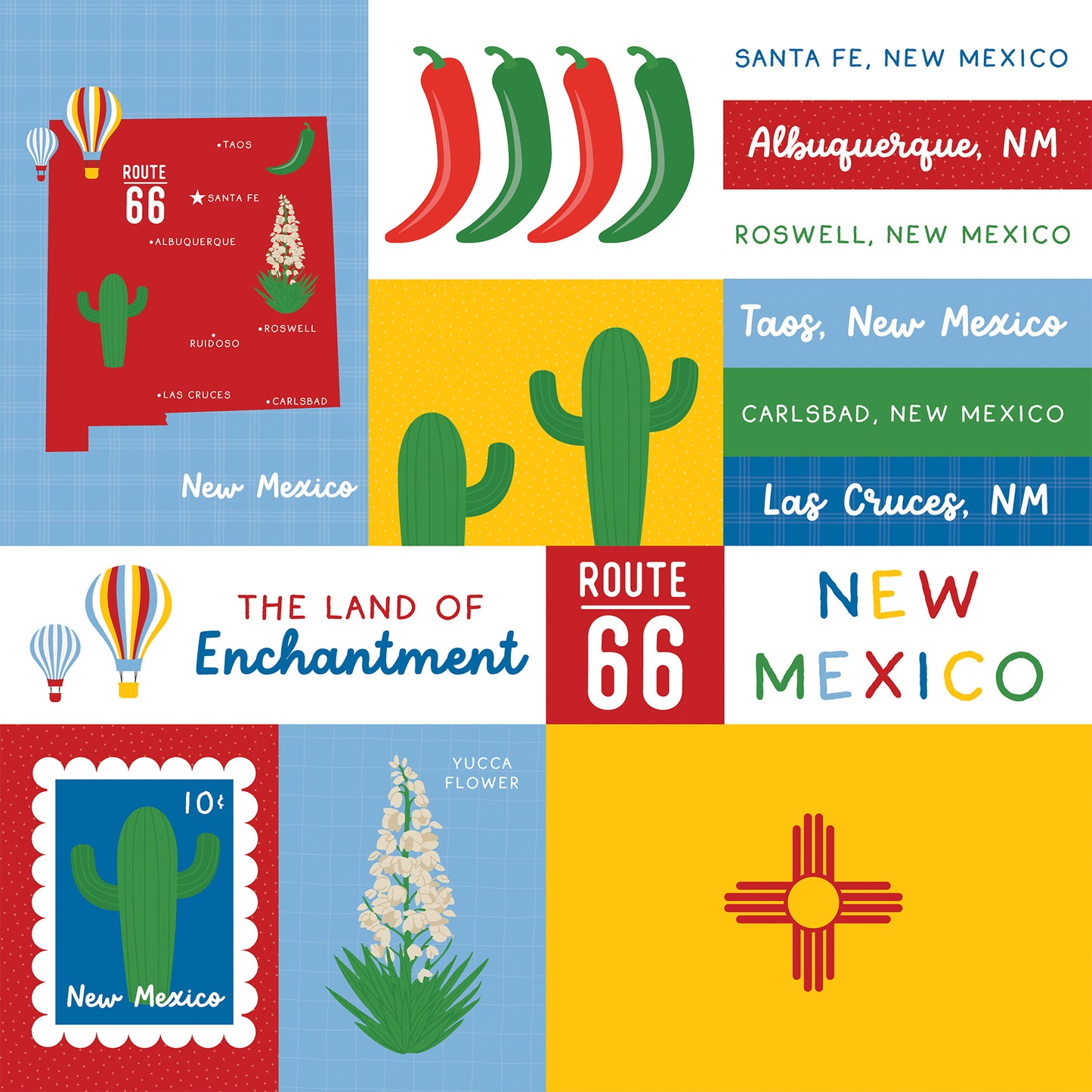 Echo Park - Our United States Collection - 12 x 12 Double Sided Paper - New Mexico