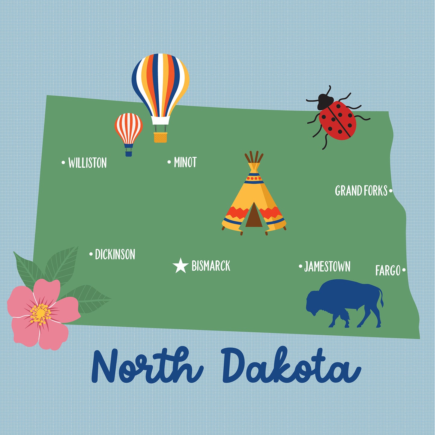 Echo Park - Our United States Collection - 12 x 12 Double Sided Paper - North Dakota