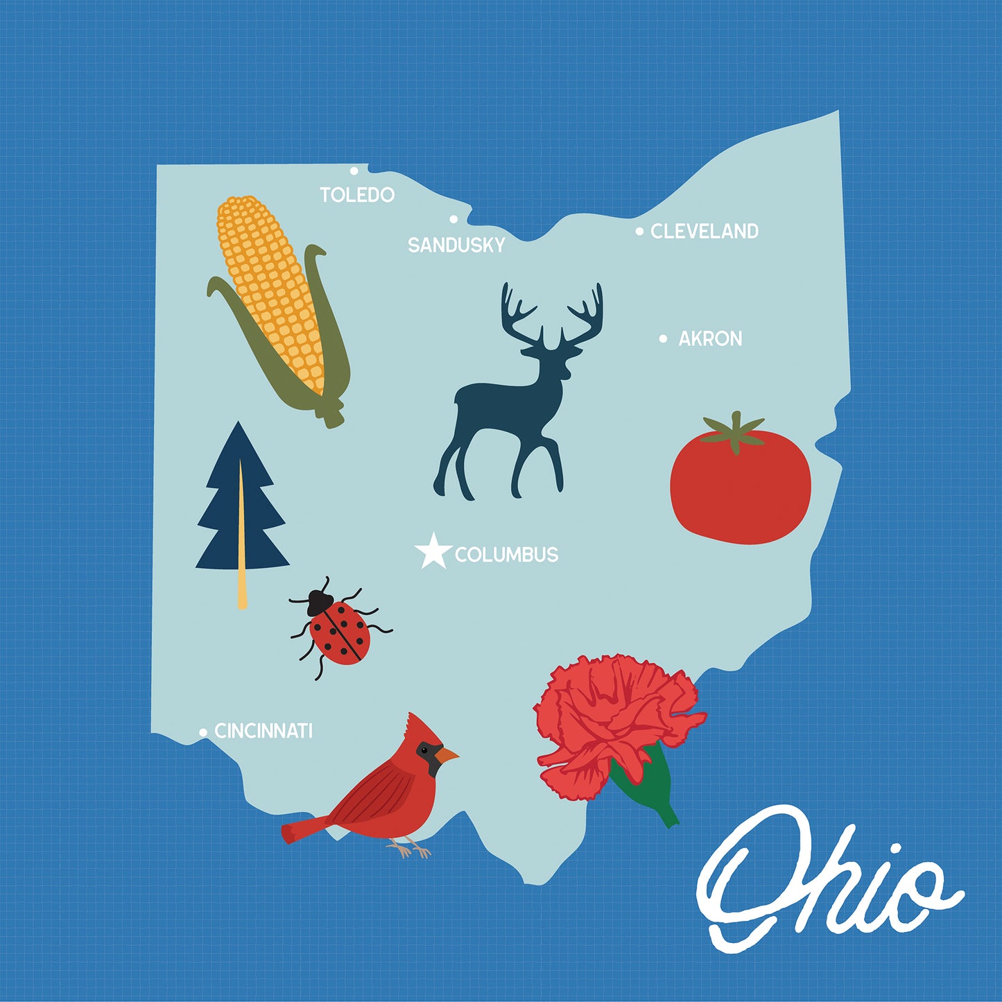 Echo Park - Our United States Collection - 12 x 12 Double Sided Paper - Ohio