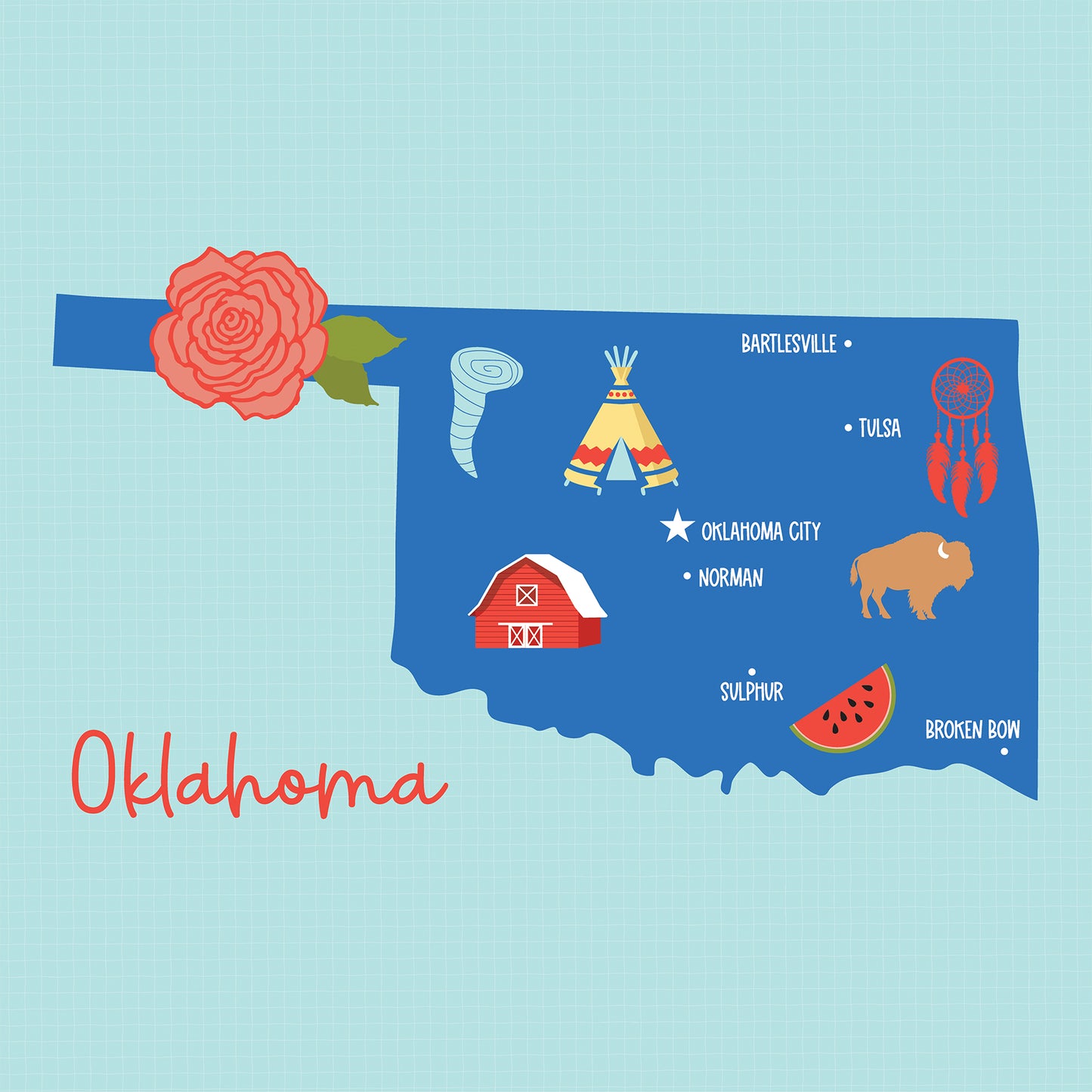Echo Park - Our United States Collection - 12 x 12 Double Sided Paper - Oklahoma