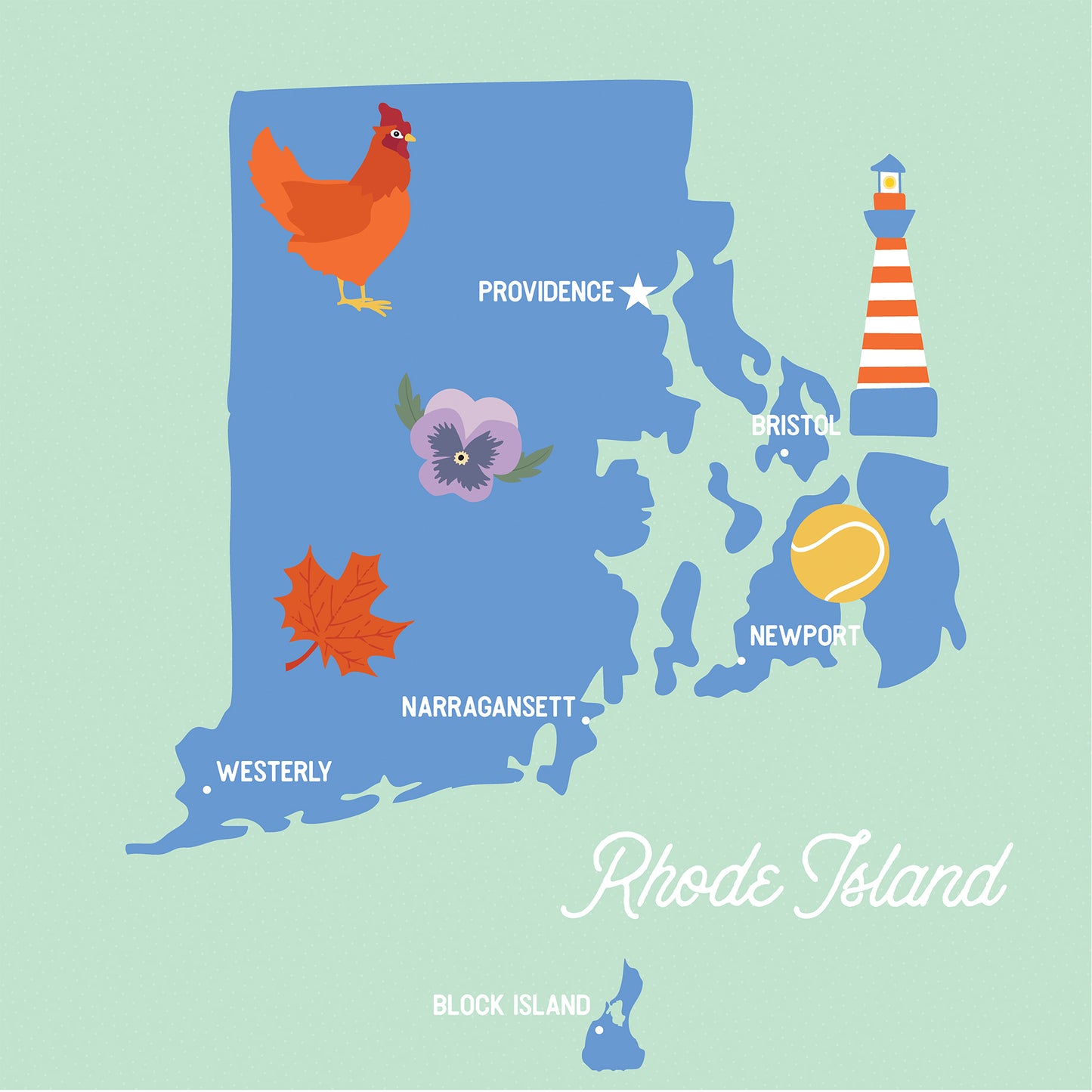 Echo Park - Our United States Collection - 12 x 12 Double Sided Paper - Rhode Island