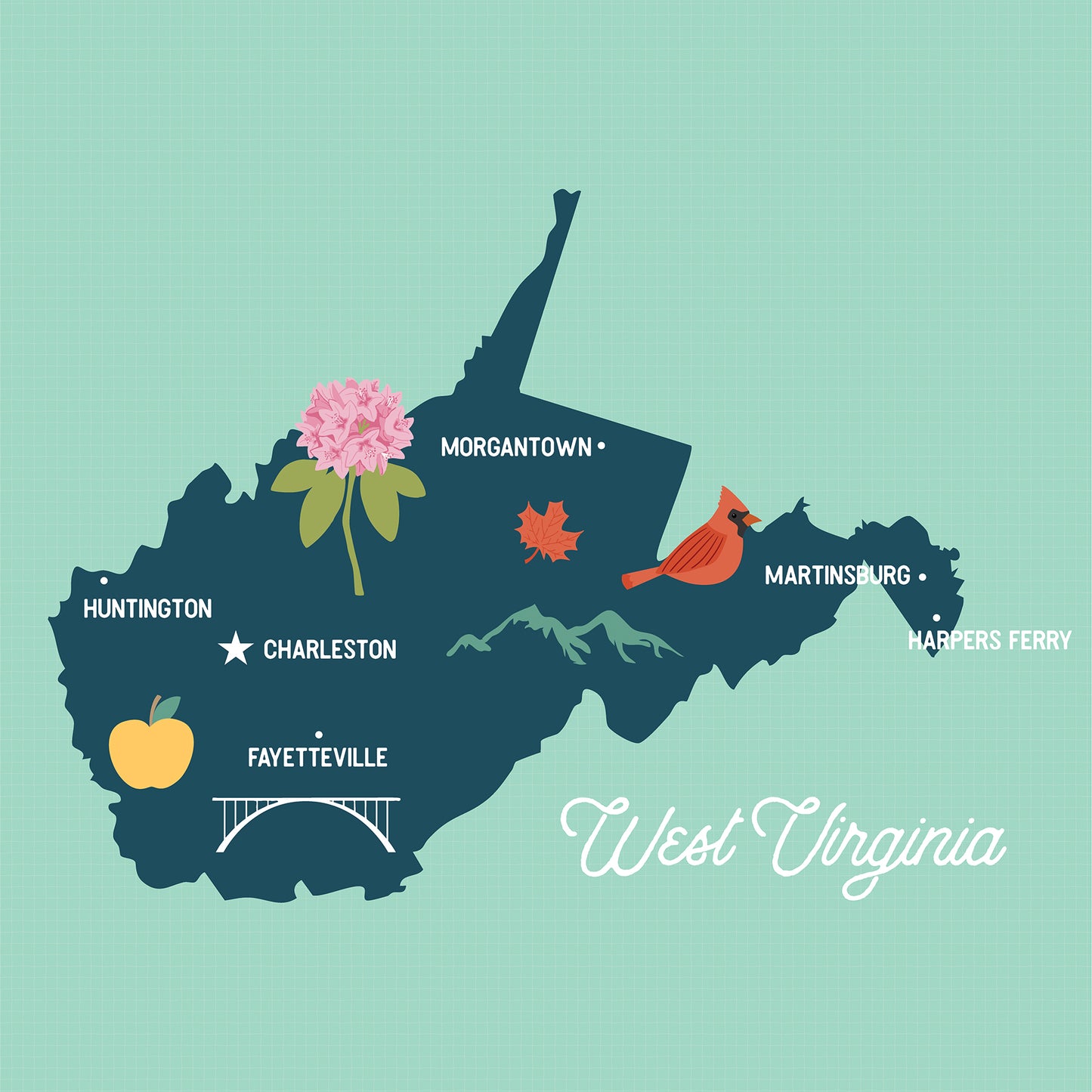Echo Park - Our United States Collection - 12 x 12 Double Sided Paper - West Virginia