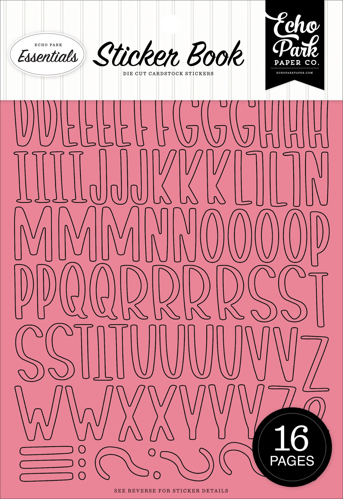 Echo Park - Essentials Collection - Sticker Book - Pink Alpha