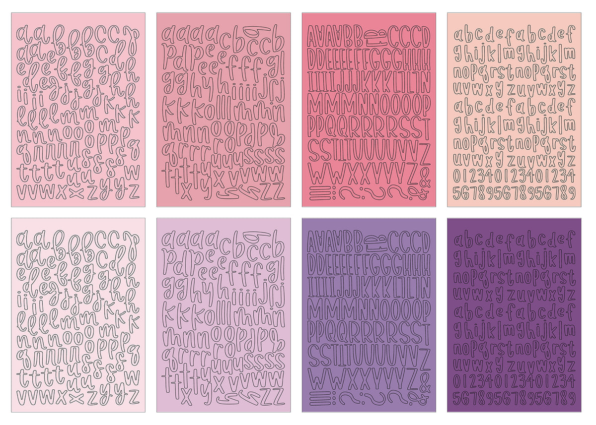 Echo Park - Essentials Collection - Sticker Book - Pink Alpha