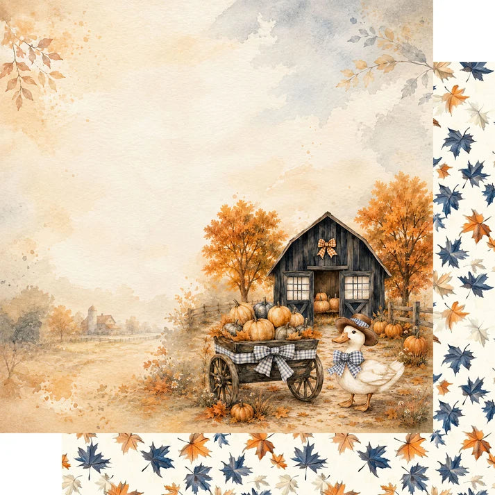 SSC - Pumpkin Cottage Collection - 12 x 12 Double-Sided Paper - Autumn Gatherings