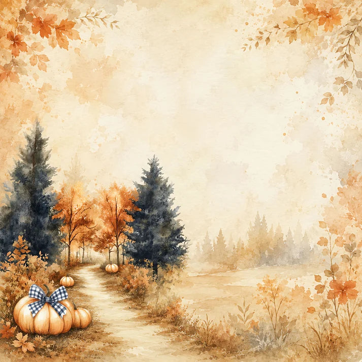 SSC - Pumpkin Cottage Collection - 12 x 12 Double-Sided Paper - Home For Fall