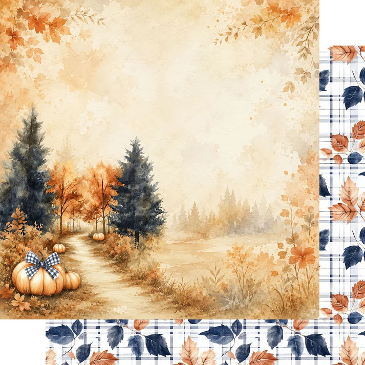 SSC - Pumpkin Cottage Collection - 12 x 12 Double-Sided Paper - Home For Fall