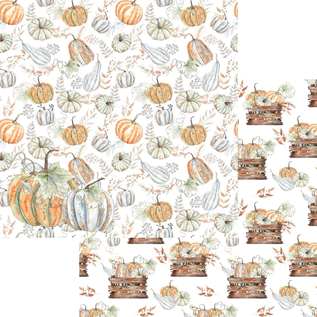 SSC Designs  Pumpkin Patch Collection Pumpkin Harvest 12 x 12 Double-Sided Scrapbook Paper