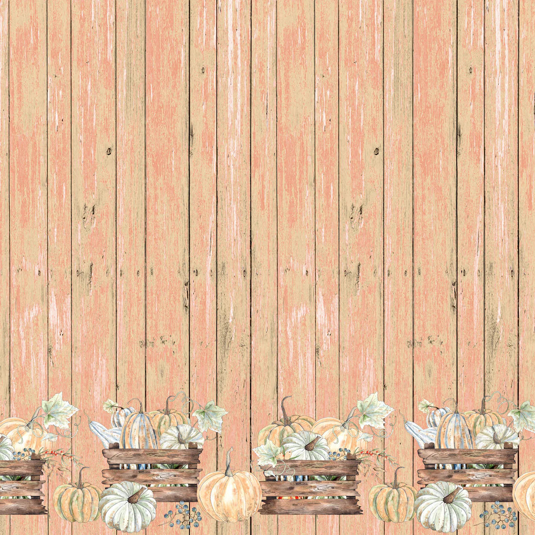 SSC Designs  Pumpkin Patch Collection Pumpkin Crates 12 x 12 Double-Sided Scrapbook Paper