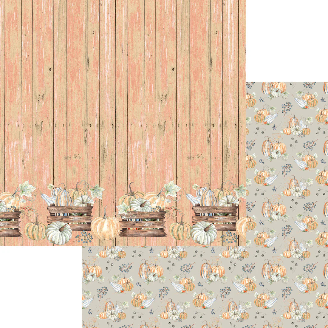 SSC Designs  Pumpkin Patch Collection Pumpkin Crates 12 x 12 Double-Sided Scrapbook Paper