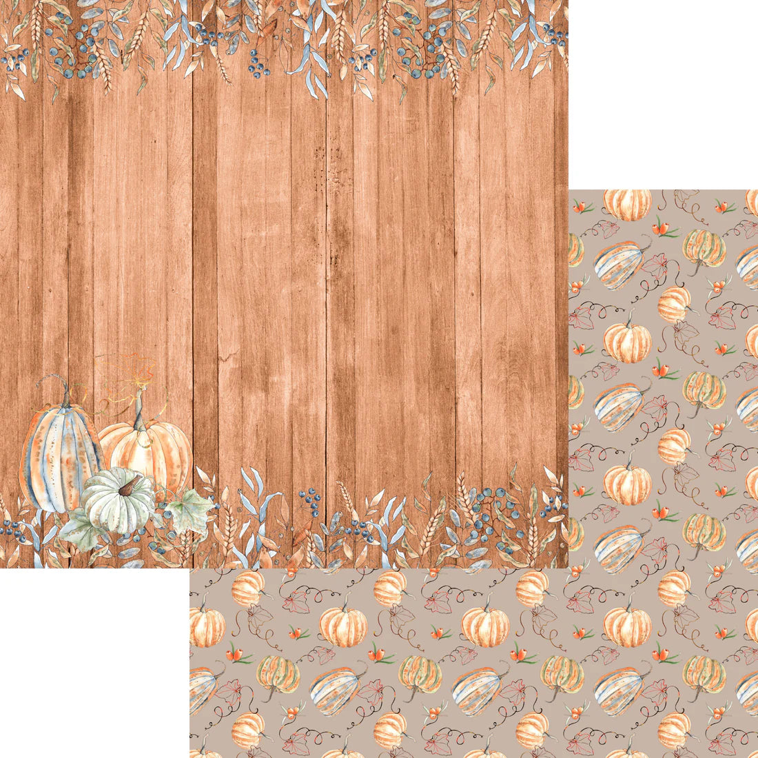 SSC Designs  Pumpkin Patch Collection - Pretty Pumpkins 12 x 12 Double-Sided Scrapbook Paper