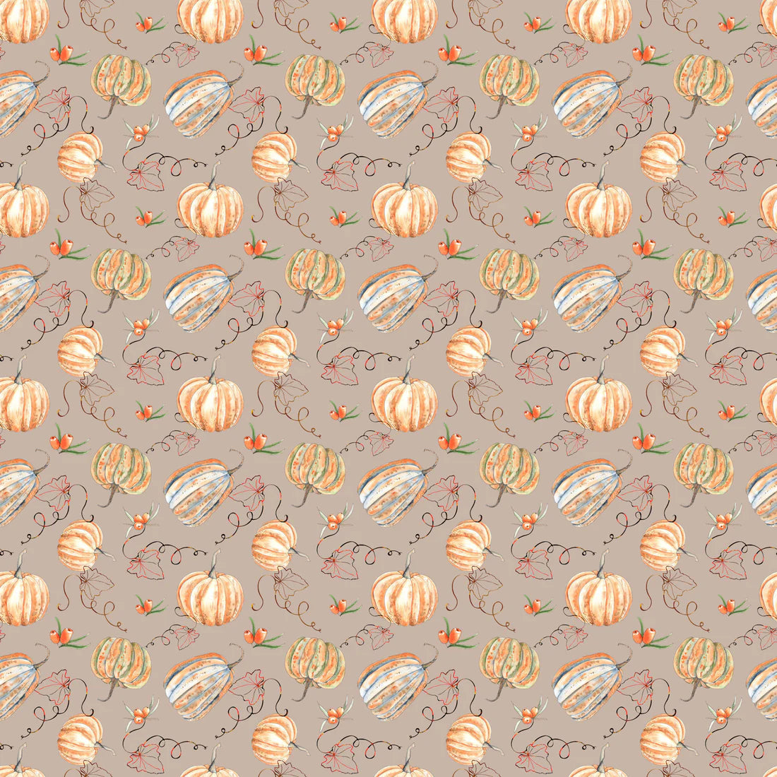 SSC Designs  Pumpkin Patch Collection - Pretty Pumpkins 12 x 12 Double-Sided Scrapbook Paper