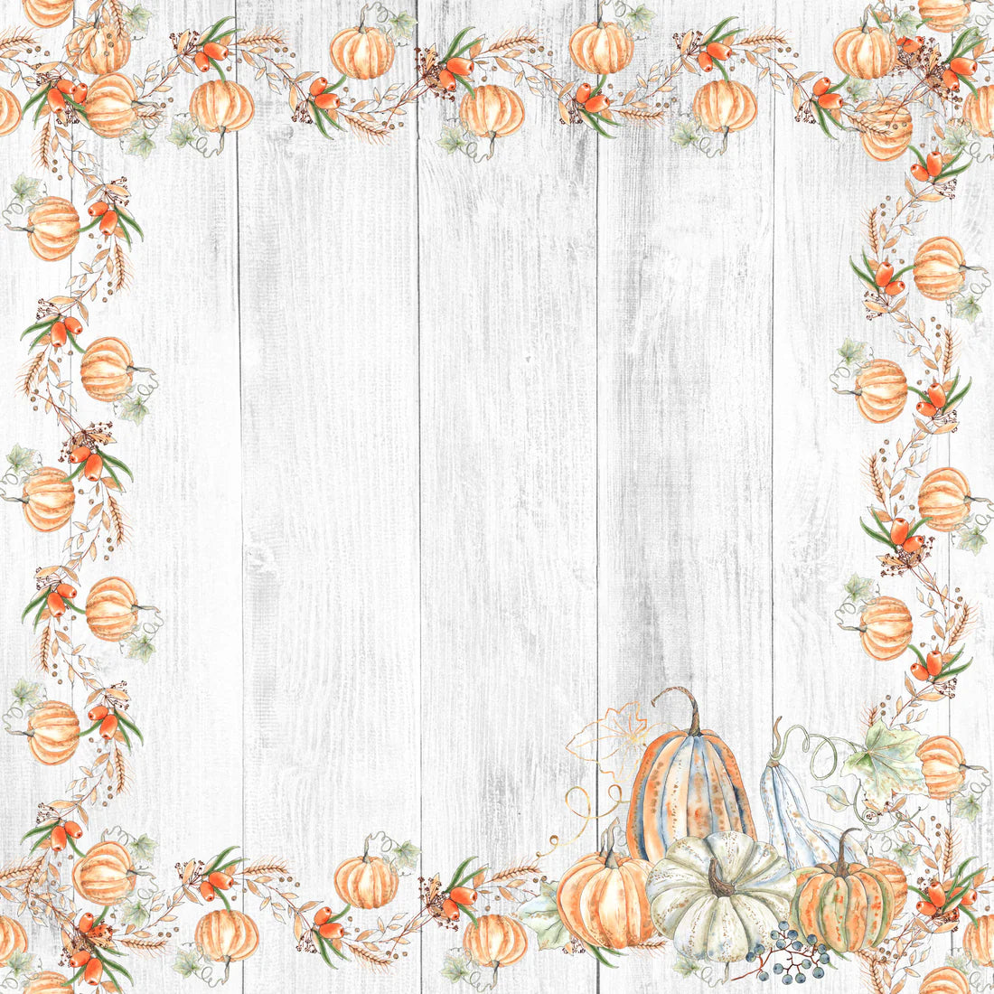 SSC Designs  Pumpkin Patch Collection Pumpkin Vines 12 x 12 Double-Sided Scrapbook Paper