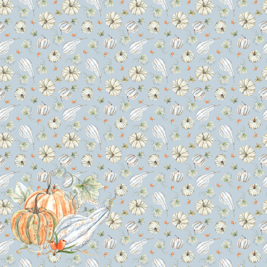 SSC Designs  Pumpkin Patch Collection Pumpkin Vines 12 x 12 Double-Sided Scrapbook Paper