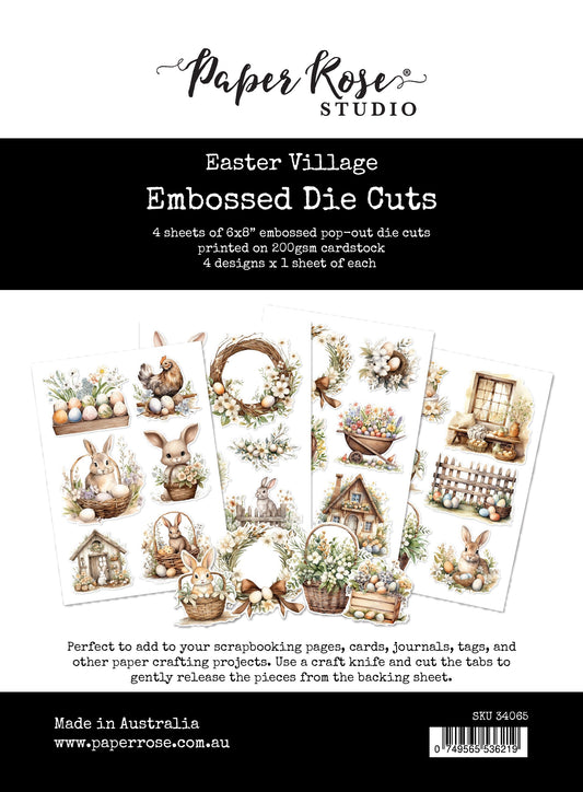 Paper Rose Studio - Easter Village Embossed Die Cuts