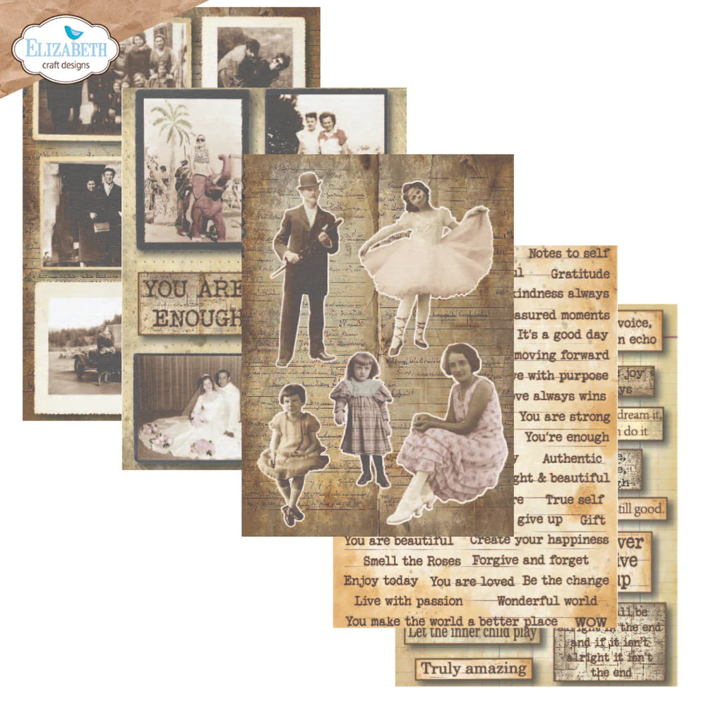 Elizabeth Craft Designs - Hello You Collection - 6 x 8 Paper Pack - Journal Ephemera 1