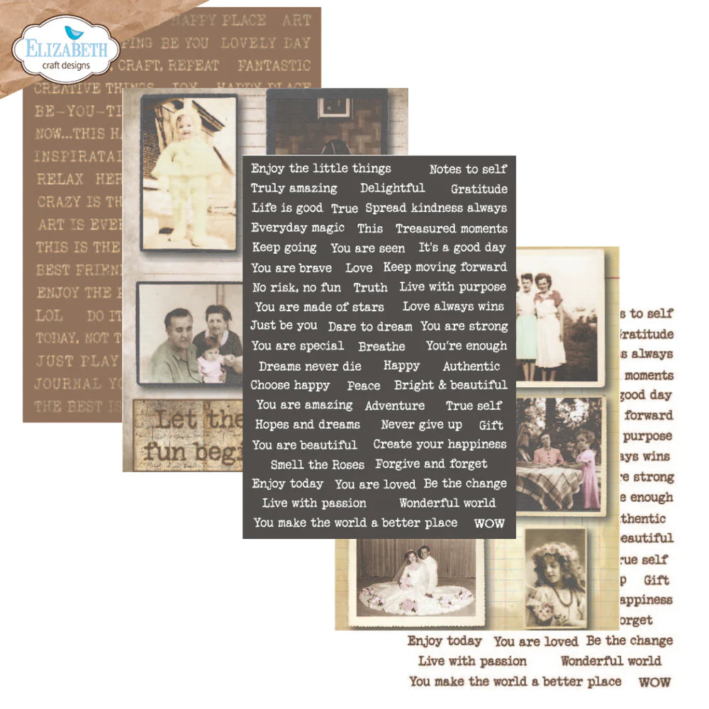 Elizabeth Craft Designs - Hello You Collection - 6 x 8 Paper Pack - Journal Ephemera 1