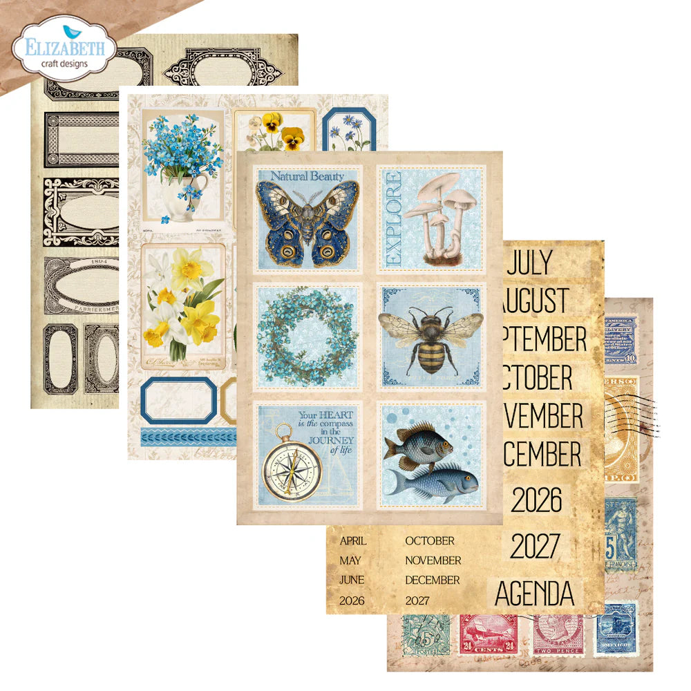 Elizabeth Craft Designs - Delightful Discovery Collection - Patterned Paper Pack - Everyday Ephemera