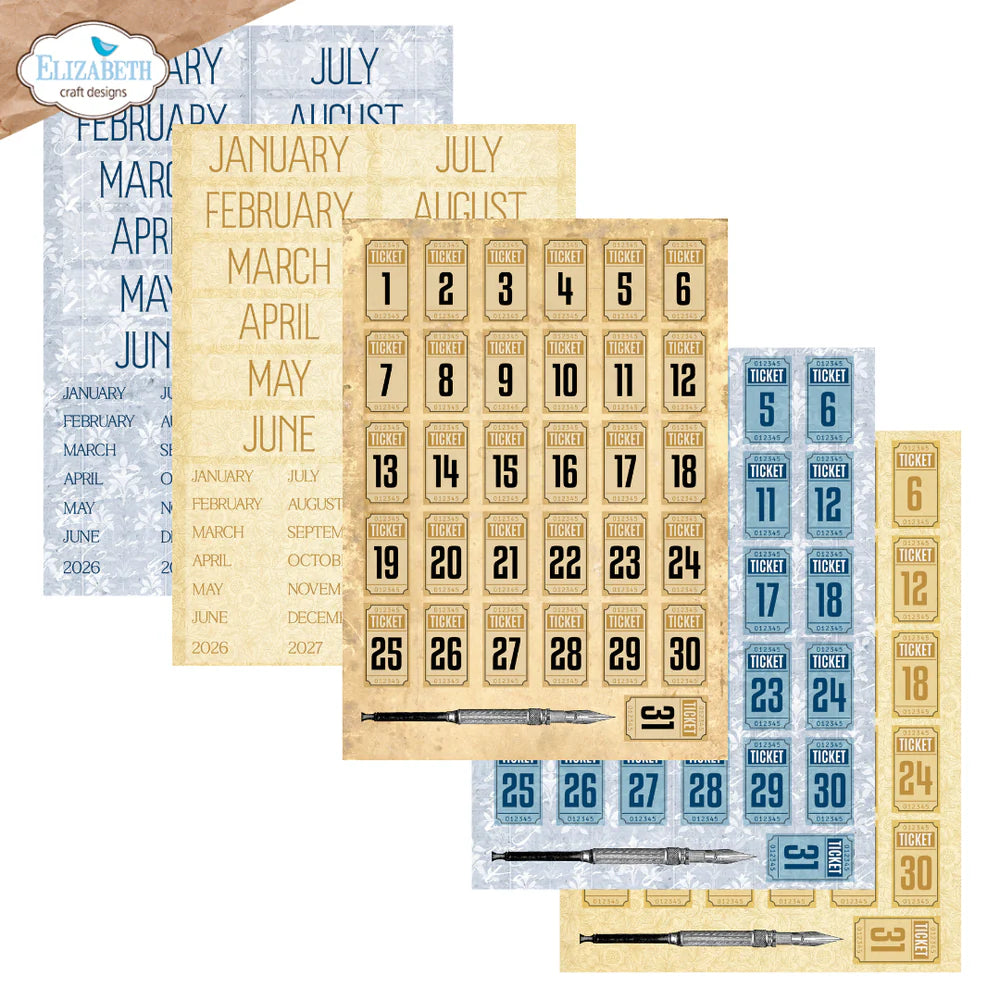 Elizabeth Craft Designs - Delightful Discovery Collection - Patterned Paper Pack - Everyday Ephemera