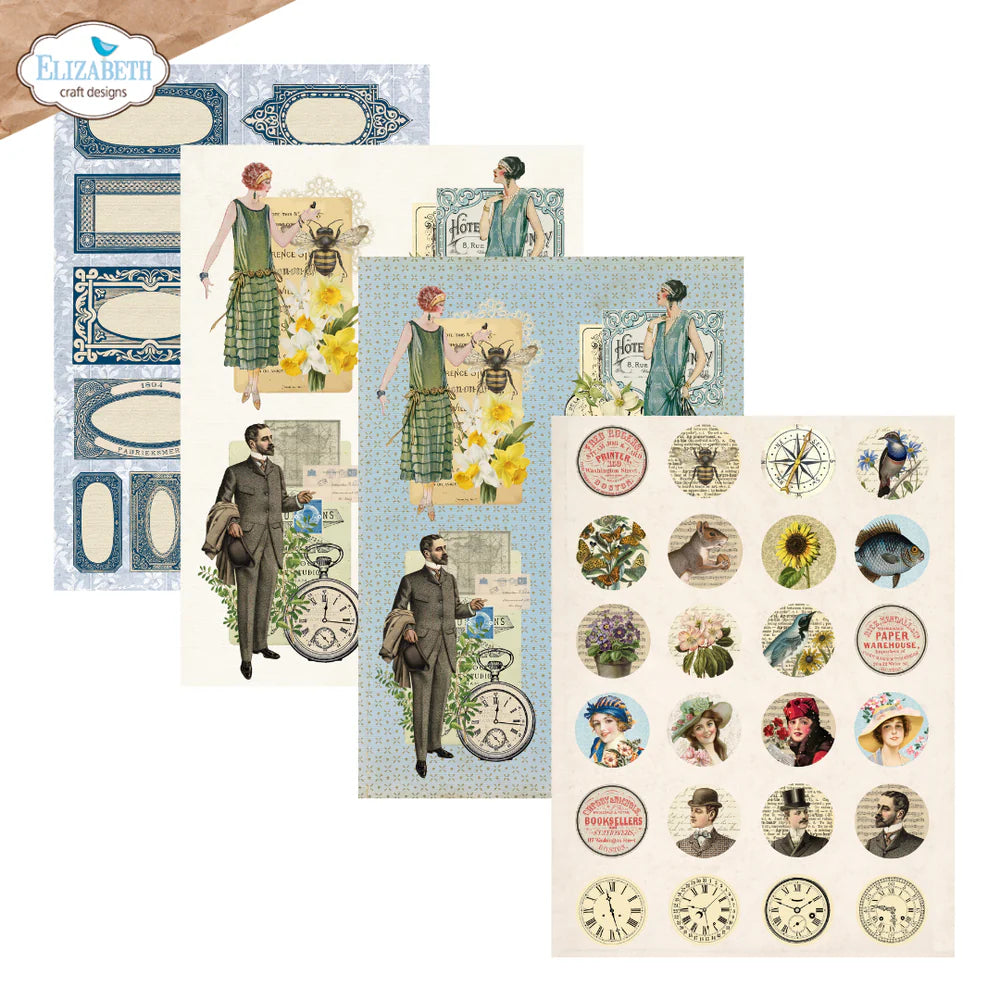 Elizabeth Craft Designs - Delightful Discovery Collection - Patterned Paper Pack - Everyday Ephemera