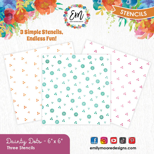 Elizabeth Moore Designs -Full Circle Collection - Stencils - Dainty Dots