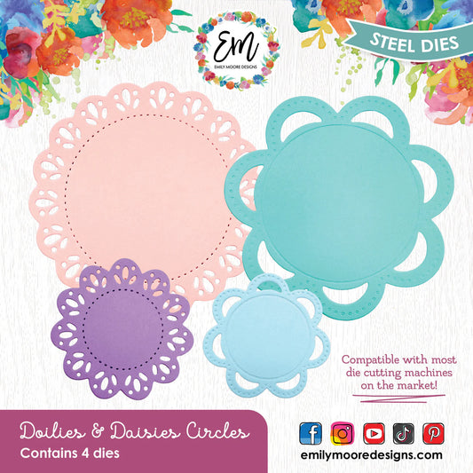 Emily Moore Designs - Full Circle Collection - Dies - Doilies and Daisies Circle