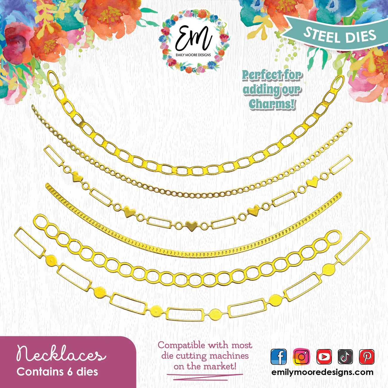 Emily Moore Designs - Simply Charming Collection - Dies - Necklace Dies