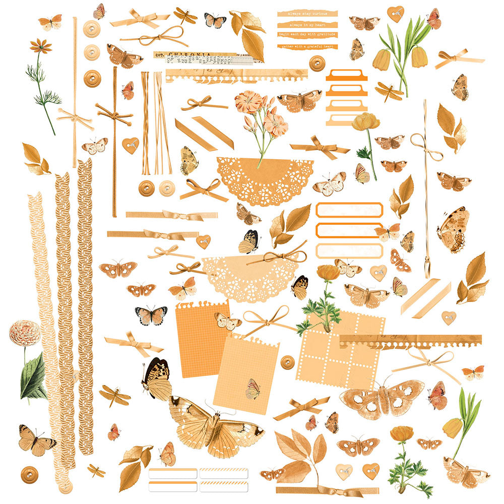 49 And Market - Color Swatch Peach Collection - Laser Cut Elements