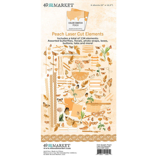 49 And Market - Color Swatch Peach Collection - Laser Cut Elements